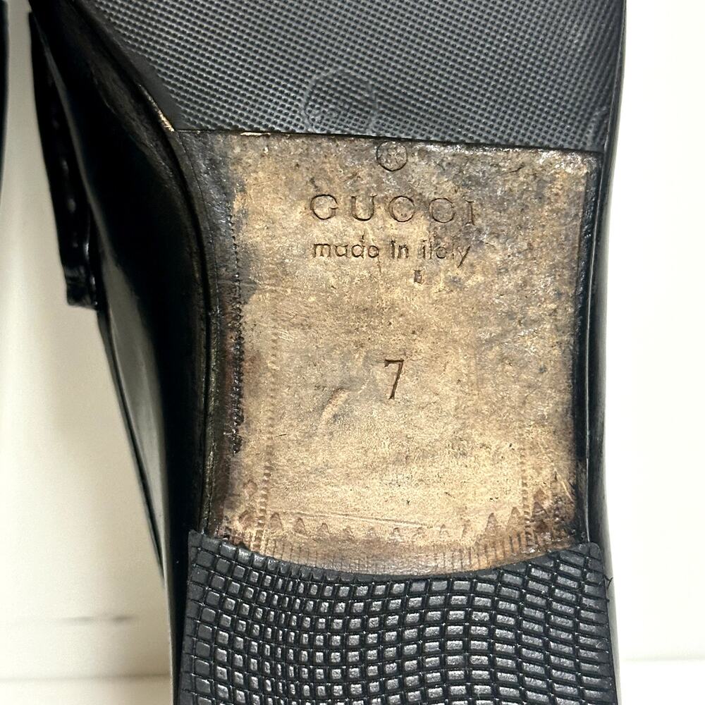 FULL RESOLE Gucci Men's Horsebit 1953 Loafer Bit Black Made in Italy UK 7 US 8 D - Picture 10 of 12